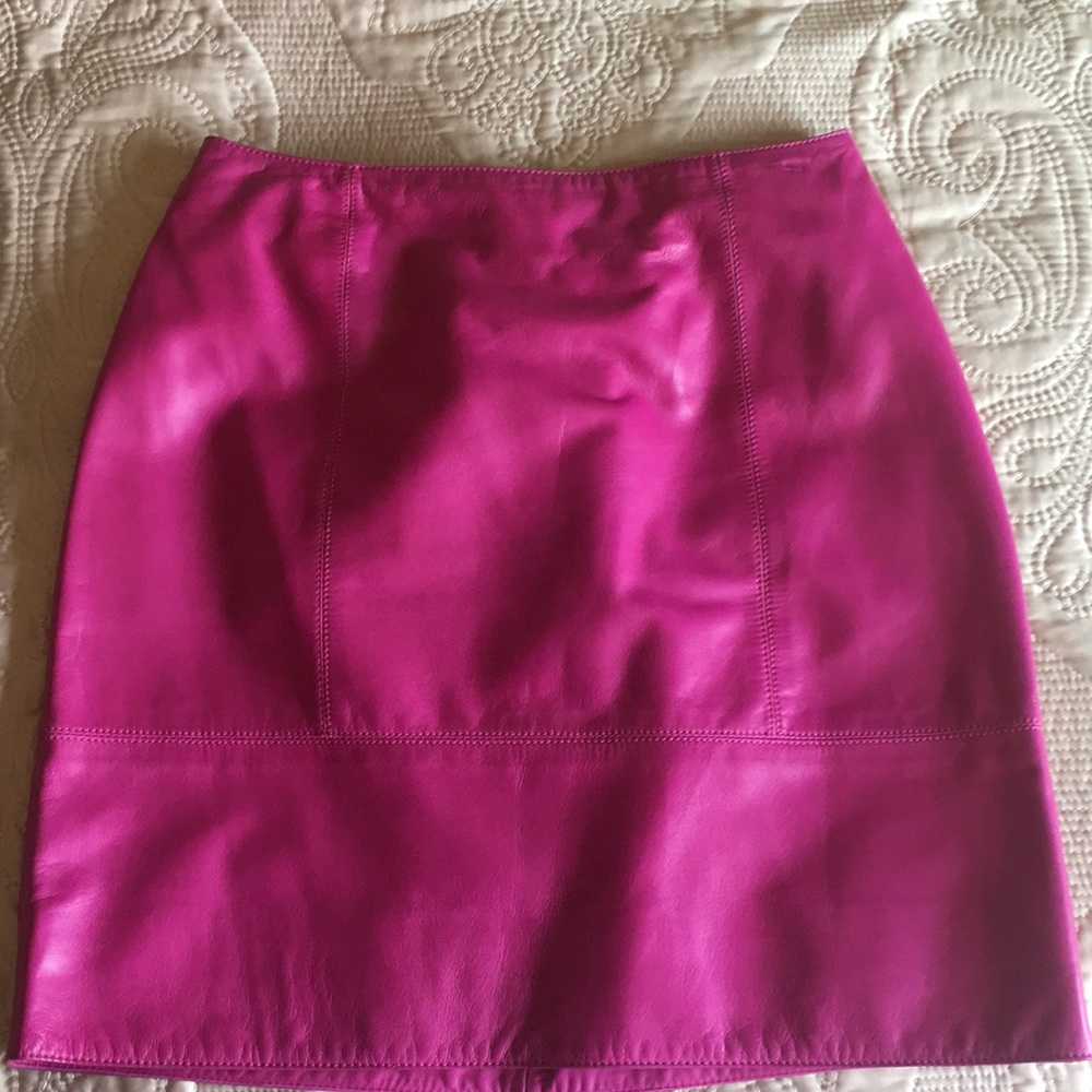 CLAUDE MONTANA POUR PARIS REAL LEATHER MINI SKIRT